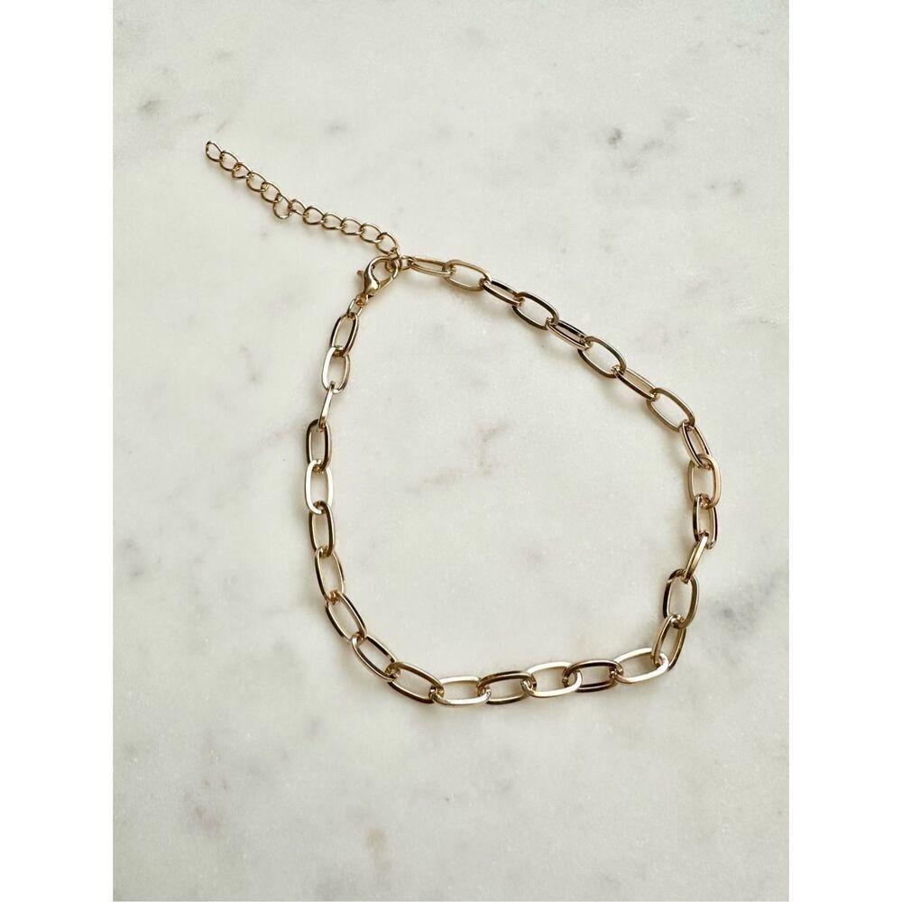 Gold color paper clip anklet 